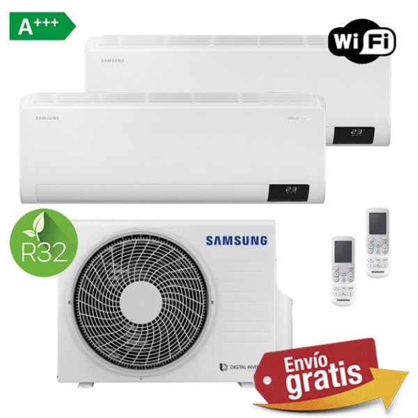 Aire acondicionado multisplit 2x1 Samsung AR09 + AR12 + AJ050