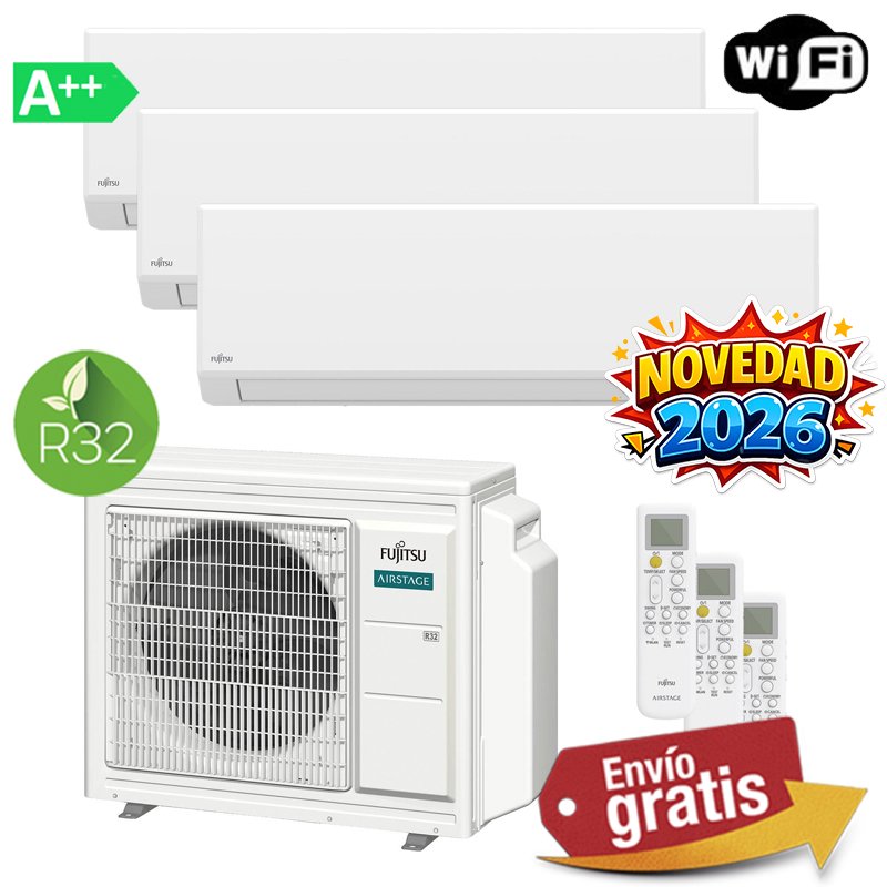 Aire Acondicionado Multisplit 3x1 Fujitsu AOY50M3-KA + ASY25-KL + ASY25-KL + ASY35-KL