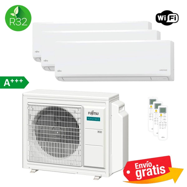 Aire Acondicionado Multisplit 3x1 Fujitsu AOY71M3-KB + ASY25-KN + ASY25-KN + ASY35-KN