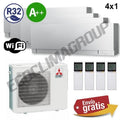 Aire Acondicionado Multisplit 4x1 Mitsubishi MXZ-4F80VF + MSZ-EF25VGK + MSZ-EF25VGK + MSZ-EF35VGK + MSZ-EF35VGK