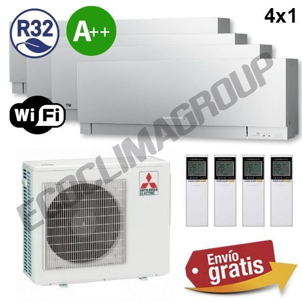 Aire Acondicionado Multisplit 4x1 Mitsubishi MXZ-4F80VF + MSZ-EF25VGK + MSZ-EF25VGK + MSZ-EF35VGK + MSZ-EF35VGK