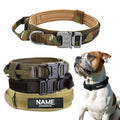 Dog Tag Nylon Tactical Collar With Handle Training Personalized-0