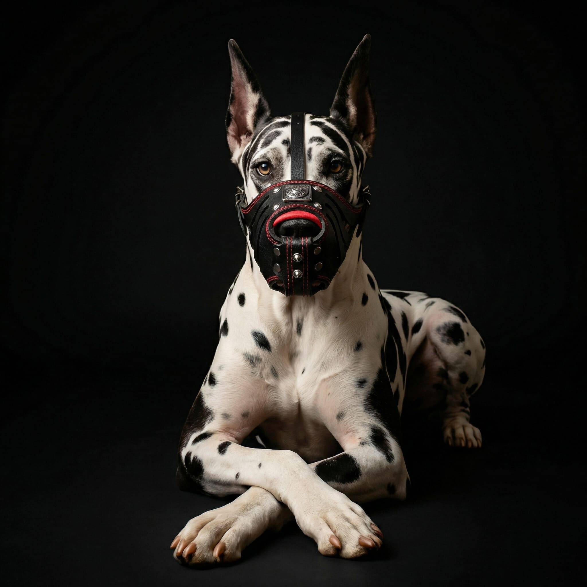 ''Eros'' Basket Muzzle black & red-1