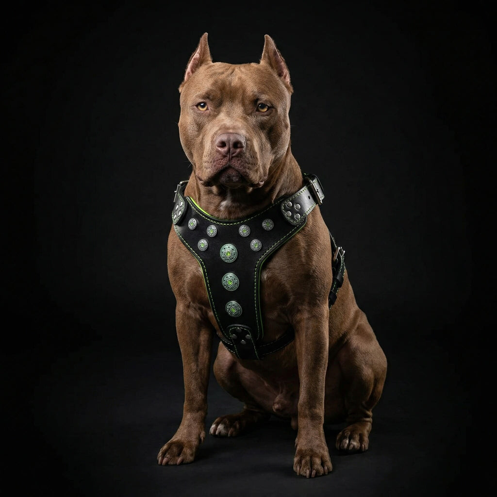 ''Bijou'' harness Black & Green for big dogs-2