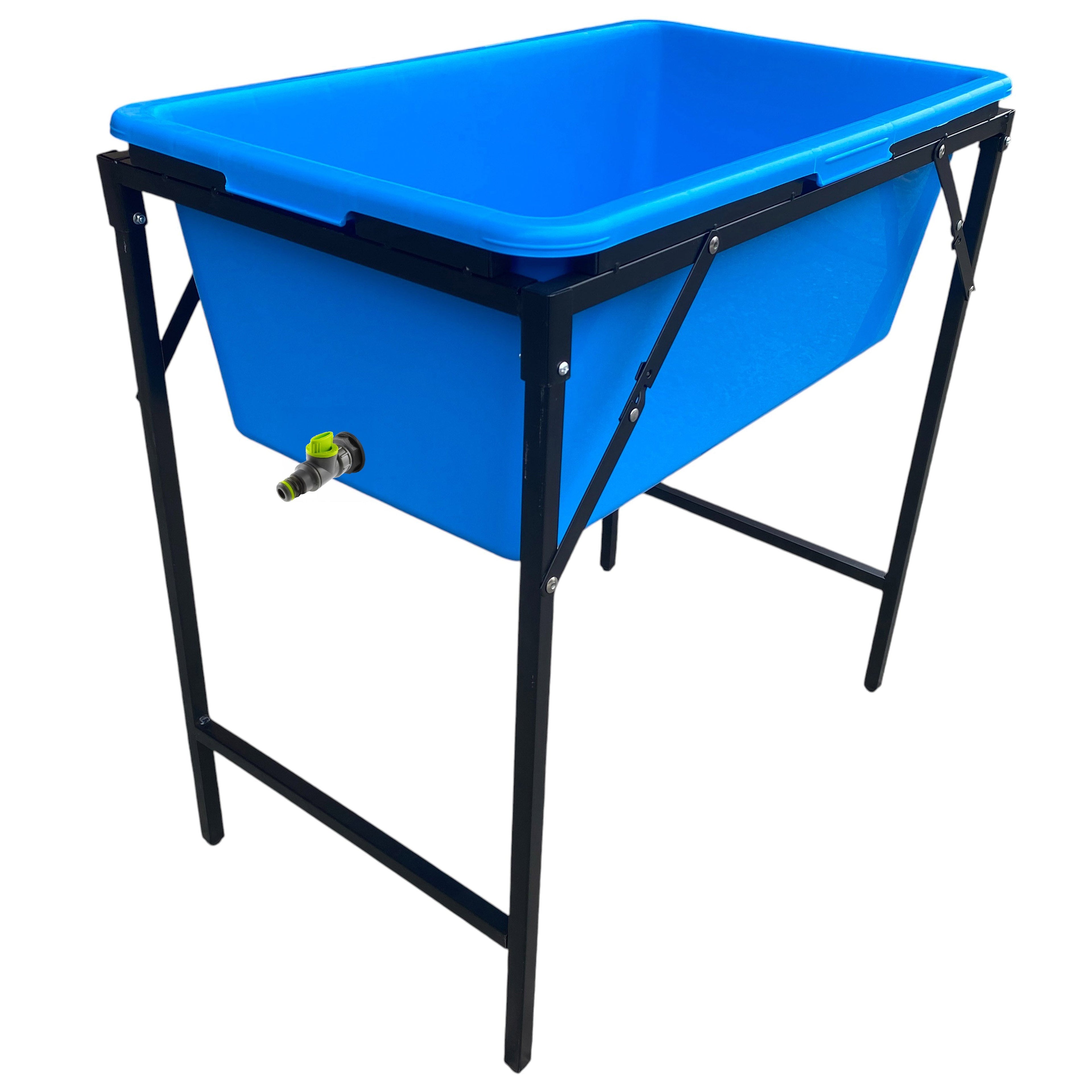 Blue Dog Bath with Drain Valve (Lime) and Stand for DIY Workshop Accessory-0