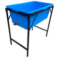 Blue Dog Bath with Drain Valve (Black) and Stand for DIY Workshop Accessory-0