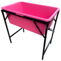 Pink Dog Bath with Drain Valve (WL) and Stand BSP Thread Fitting Water Connector-0
