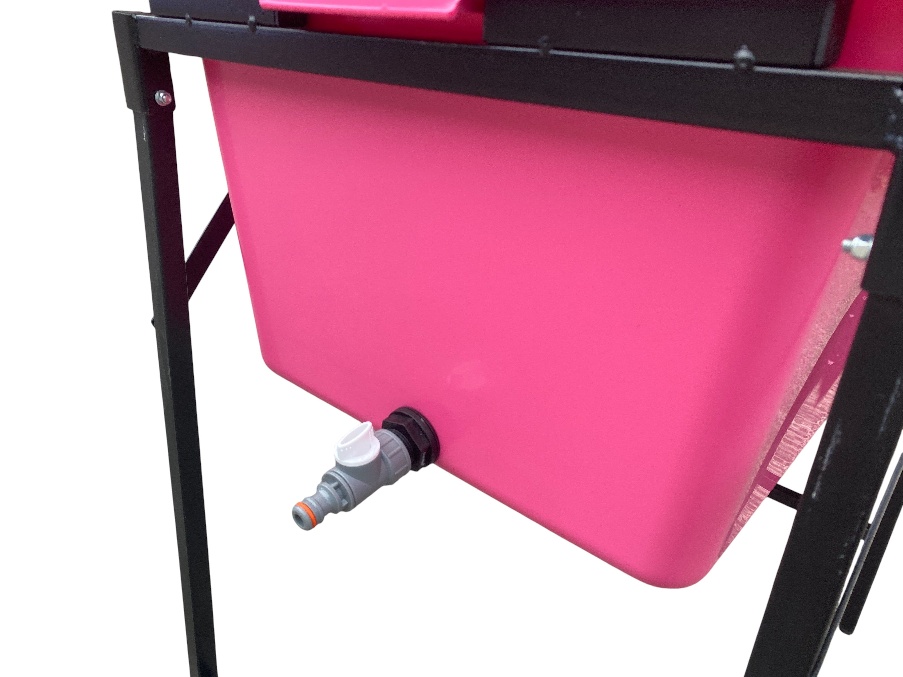 Pink Dog Bath with Drain Valve (WL) and Stand BSP Thread Fitting Water Connector-4