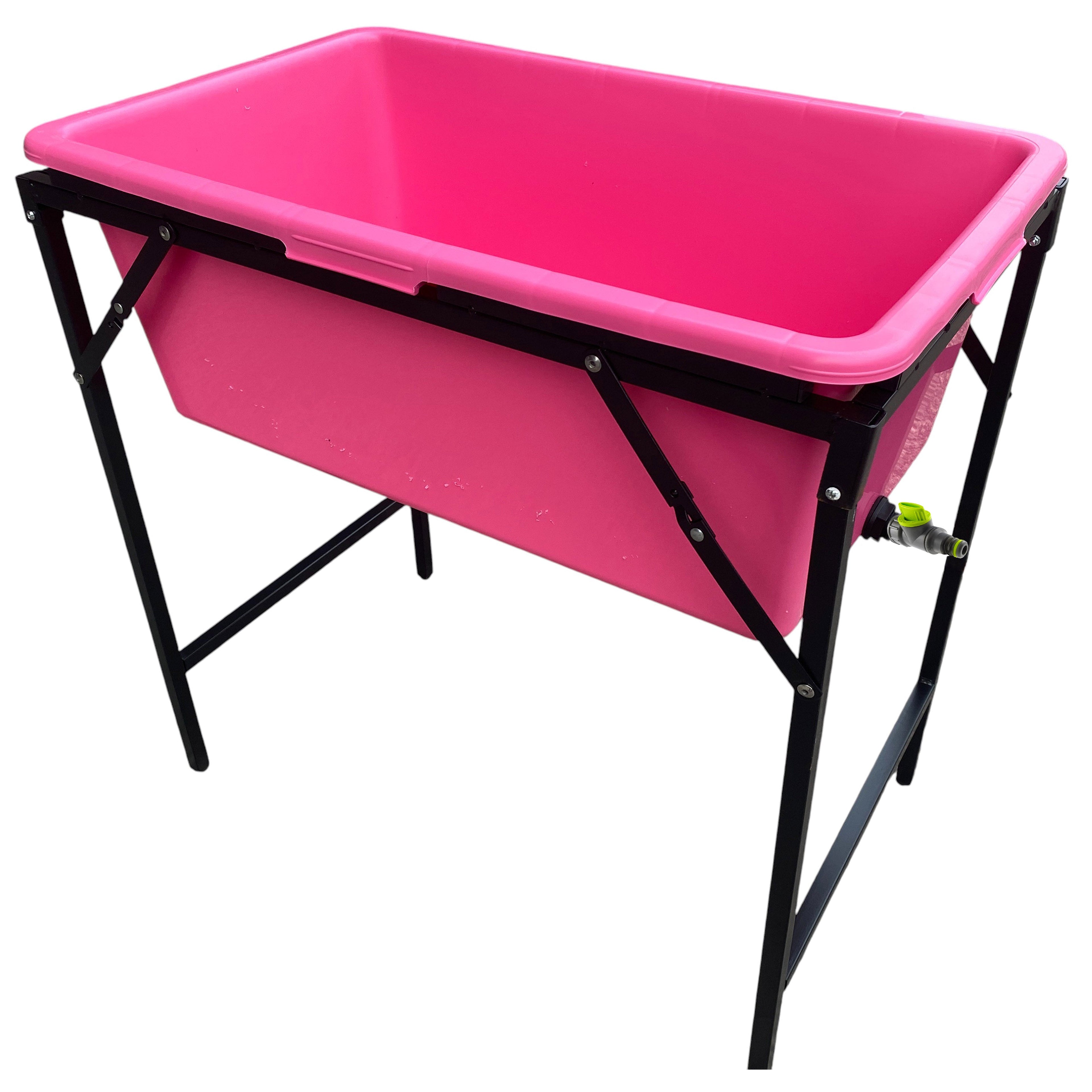 Pink Dog Bath with Drain Valve (Lime) and Stand for DIY Workshop Accessory-0