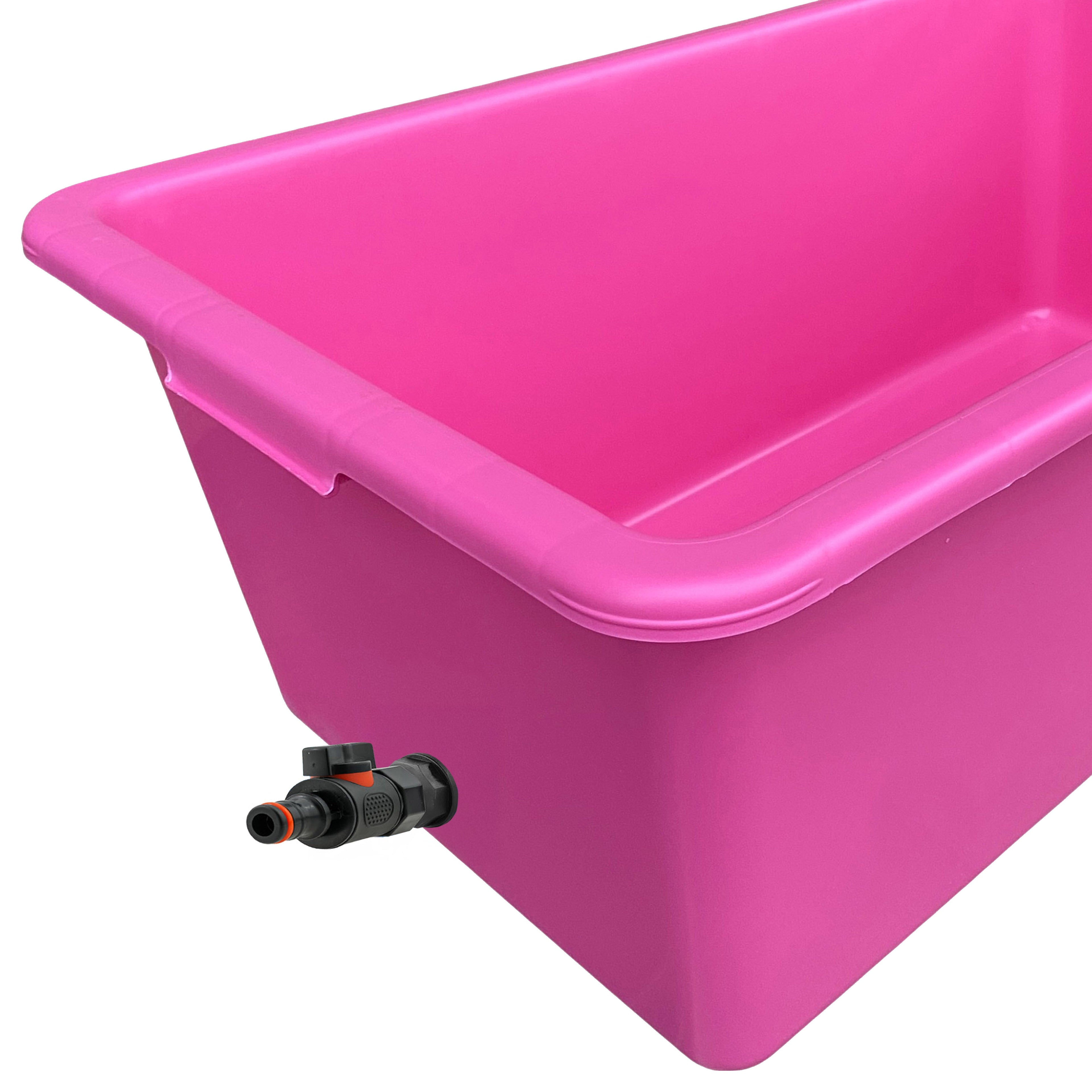 Pink Dog Bath with Drain Valve (Black) BSP Thread Fitting DIY Workshop Accessory-2