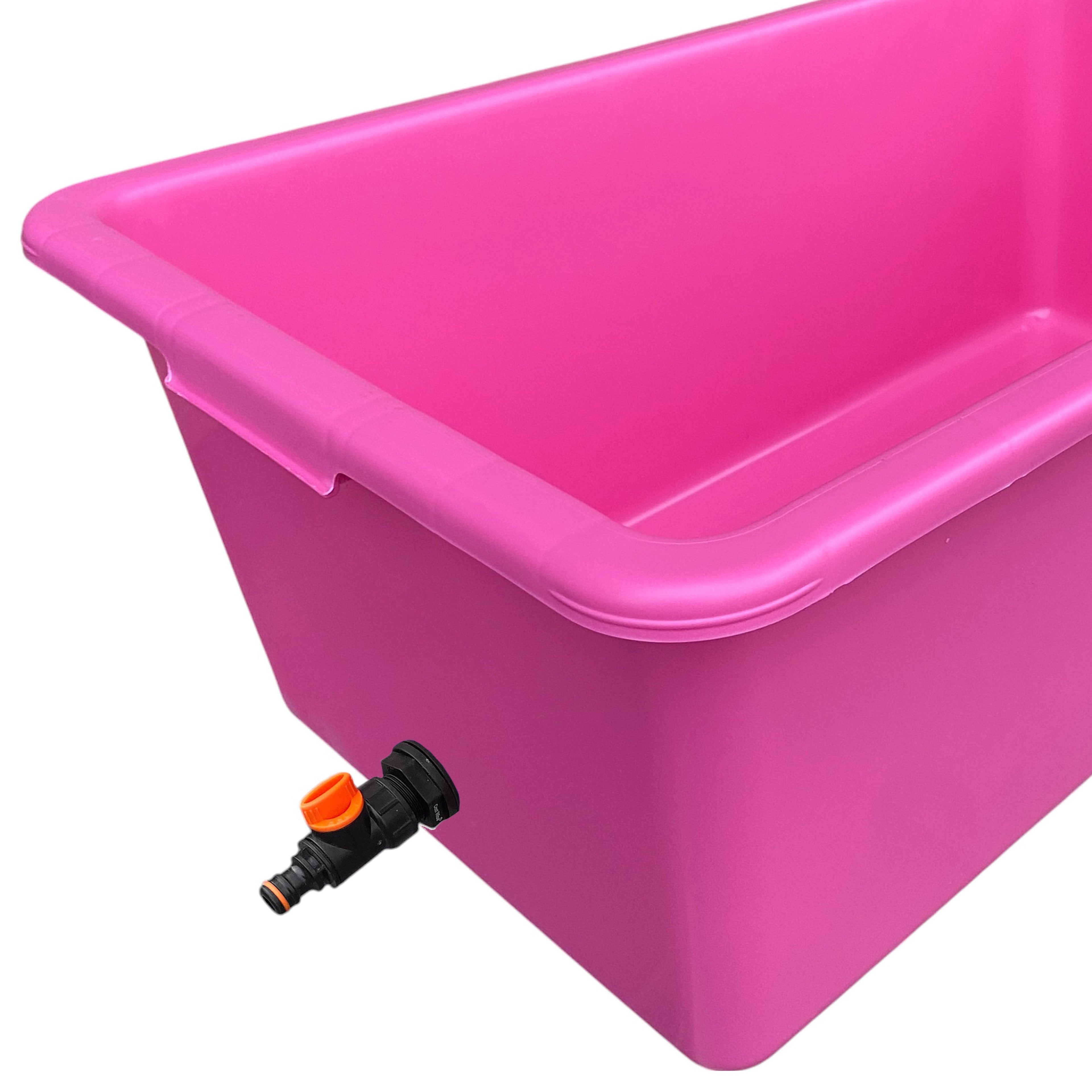 Pink Dog Bath with Drain Valve (Black) BSP Thread Fitting DIY Workshop Accessory-3