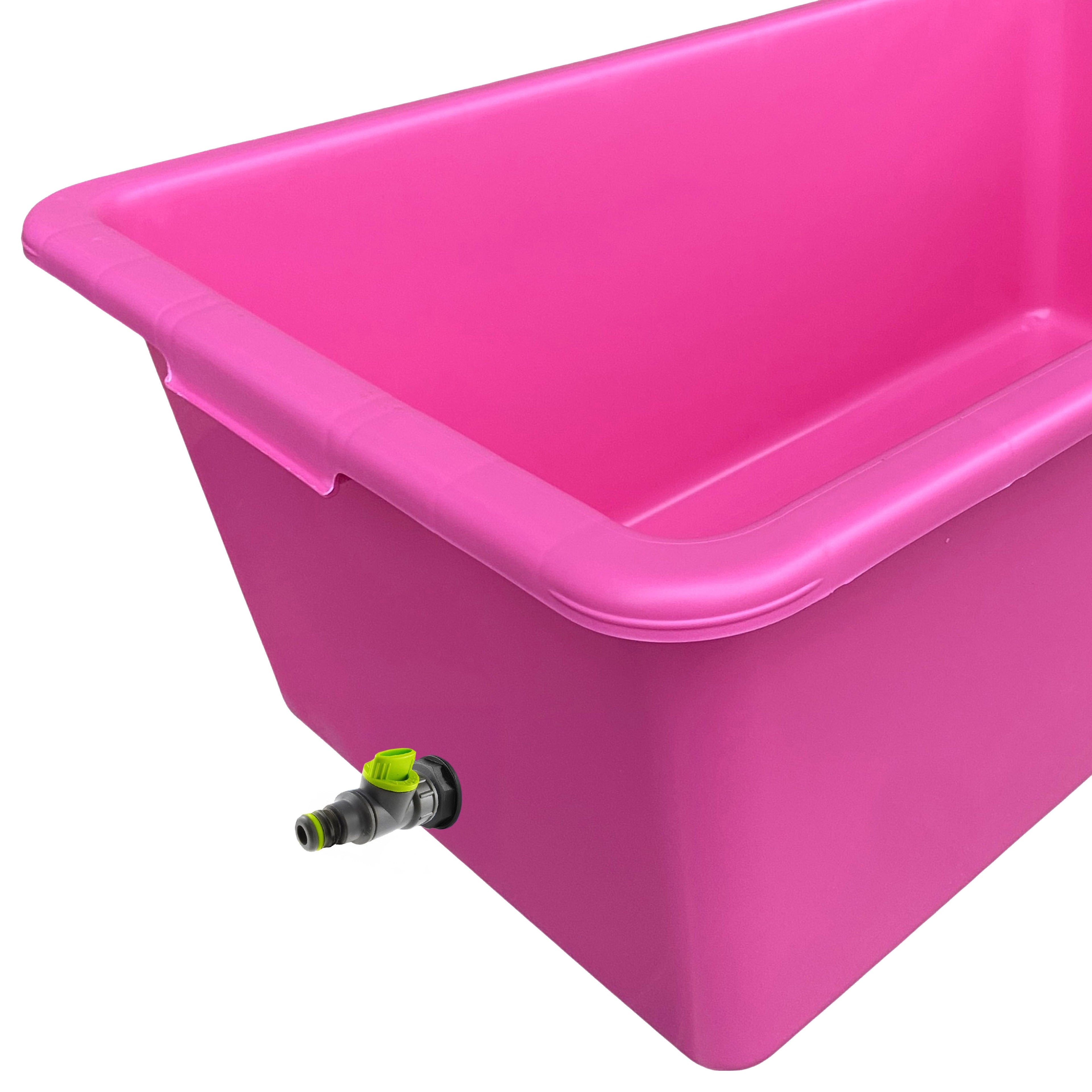 Pink Dog Bath with Drain Valve (Lime) DIY Workshop Accessory Pet and Pond Supply-3
