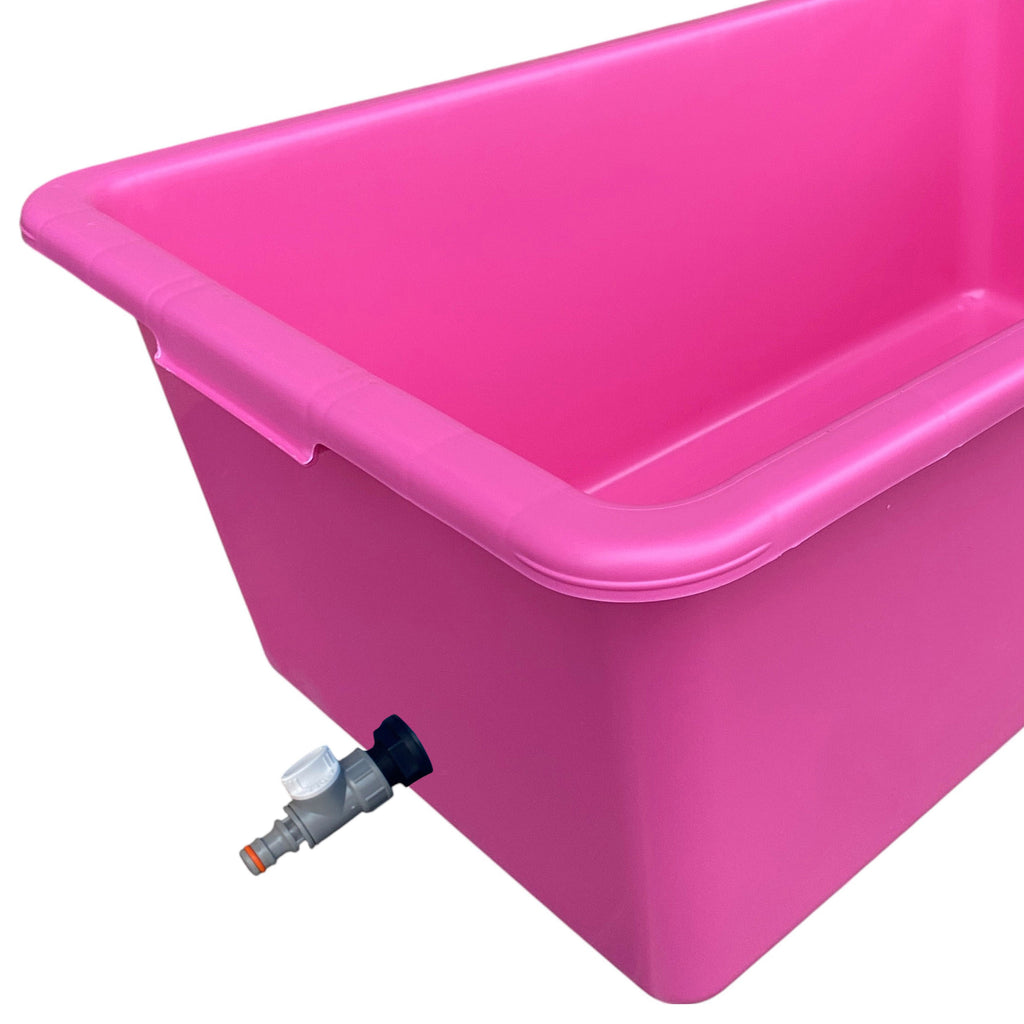 Pink Dog Bath with Drain Valve (WL) DIY Workshop Accessory Pet and Pond Supply-3