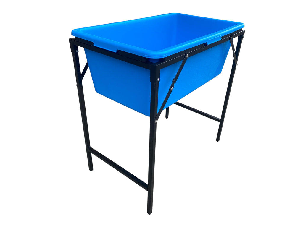 Blue Dog Bath with Drain Valve (WL) and Stand BSP Thread Fitting Water Connector-2